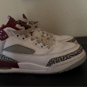 Jordan Kids Sneakers in White and Maroon